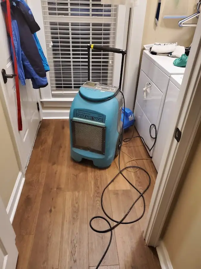 Commercial dehumidifier deployed for Flood Damage Cleanup in Roscoe